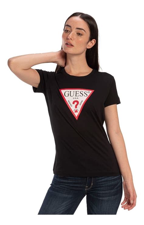 playera guess negra mujer